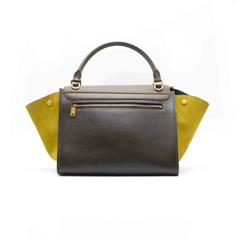 Celine Tri Color Leather Medium Trapeze Tote - EMIER