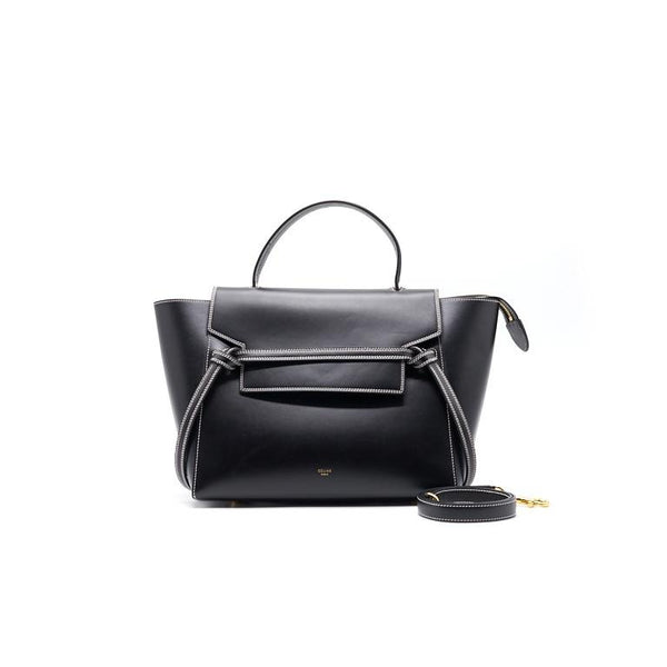 Celine Medium Leather Flap Top Handle Bag - EMIER
