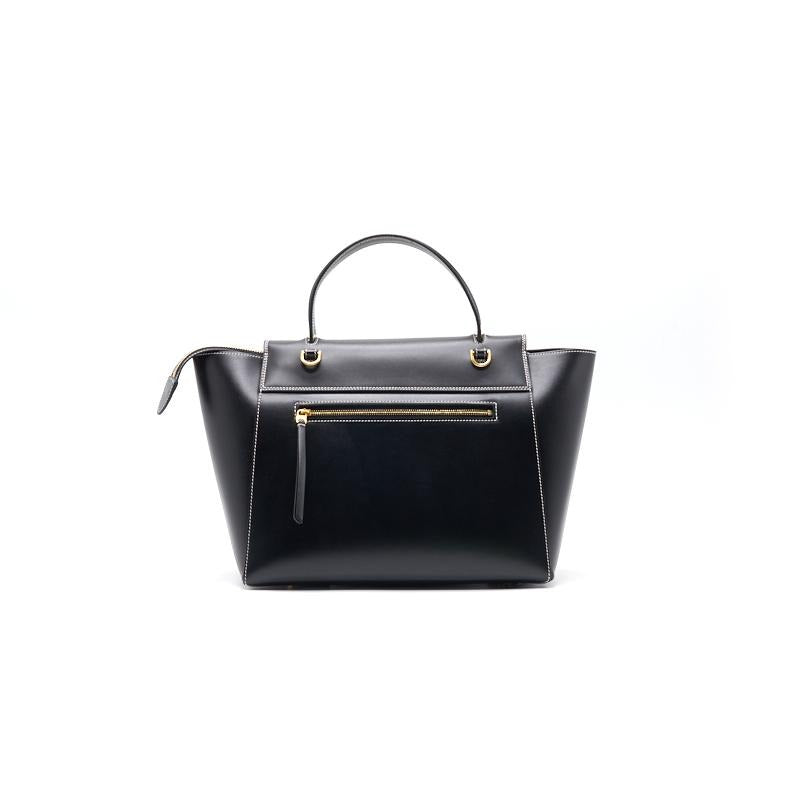 Celine Medium Leather Flap Top Handle Bag - EMIER