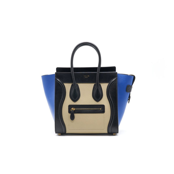 Celine Tri Color Leather Micro Luggage Tote - EMIER