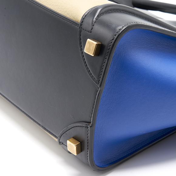 Celine Tri Color Leather Micro Luggage Tote - EMIER