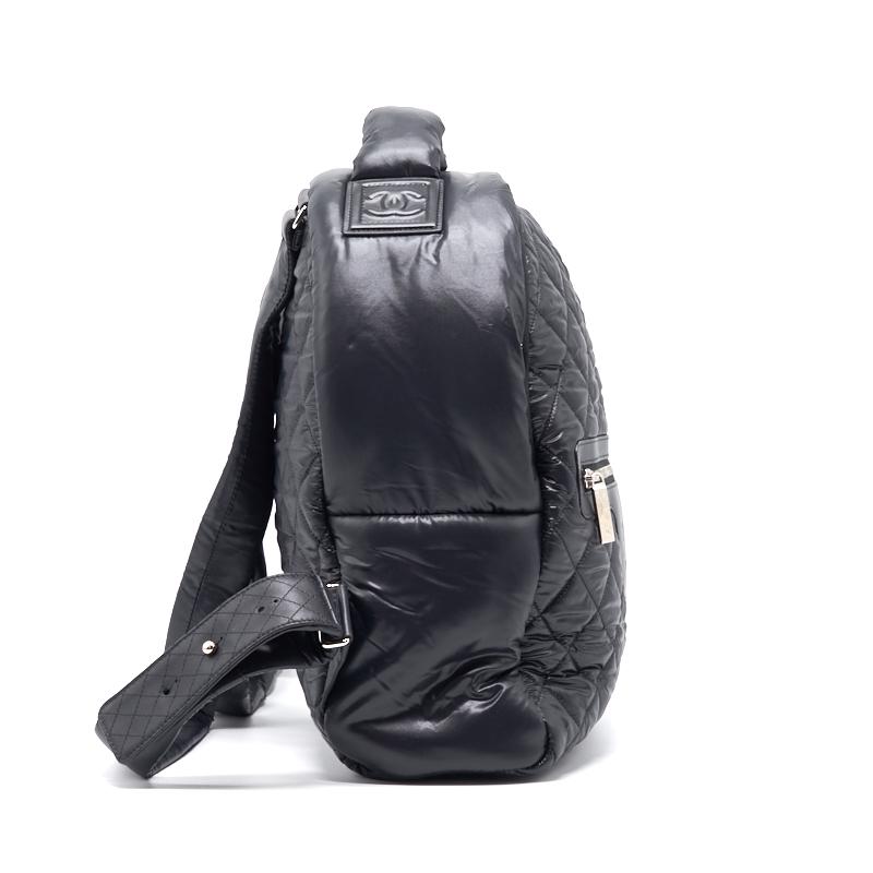 Chanel Black Quilted Nylon and Leather Coco Cocoon Backpack - EMIER