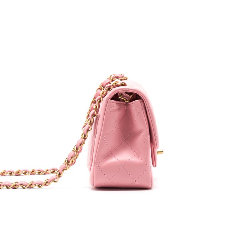 Chanel Lambskin Mini Square Flap Bag - EMIER