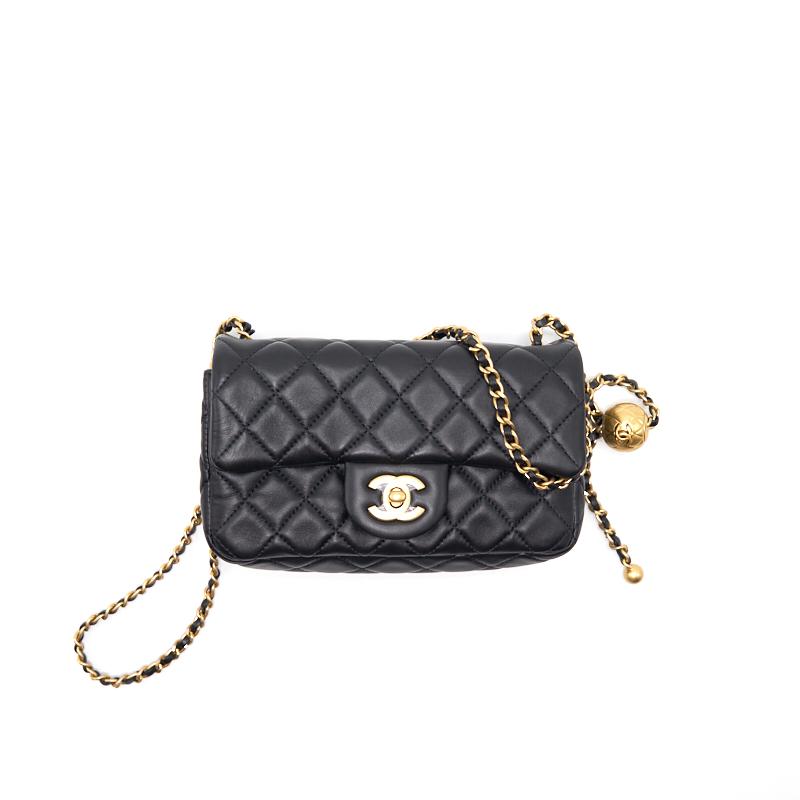 Chanel 20s pearl crush rectangular mini flap bag - EMIER