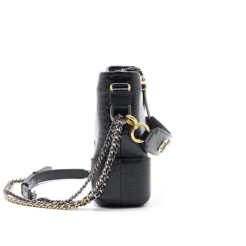 Chanel’s Medium Gabrielle Hobo Bag Crocodile Embossed Calfskin Black - EMIER