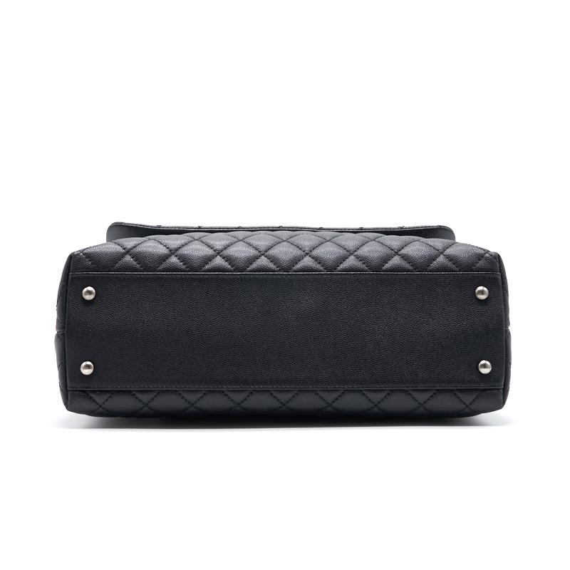 Chanel Black Large Cocohandle Bag with Lizard Handle - EMIER