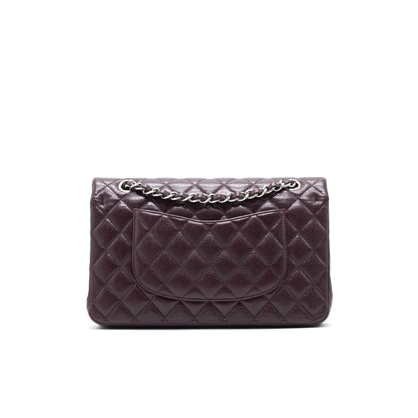 Chanel Medium cavier Classical double flap burgundy with SHW - EMIER