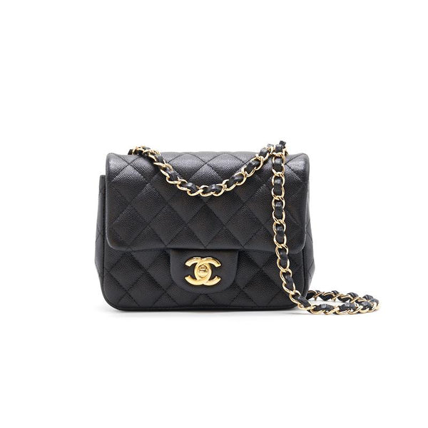 Chanel Mini Square Black GHW Cavier - EMIER