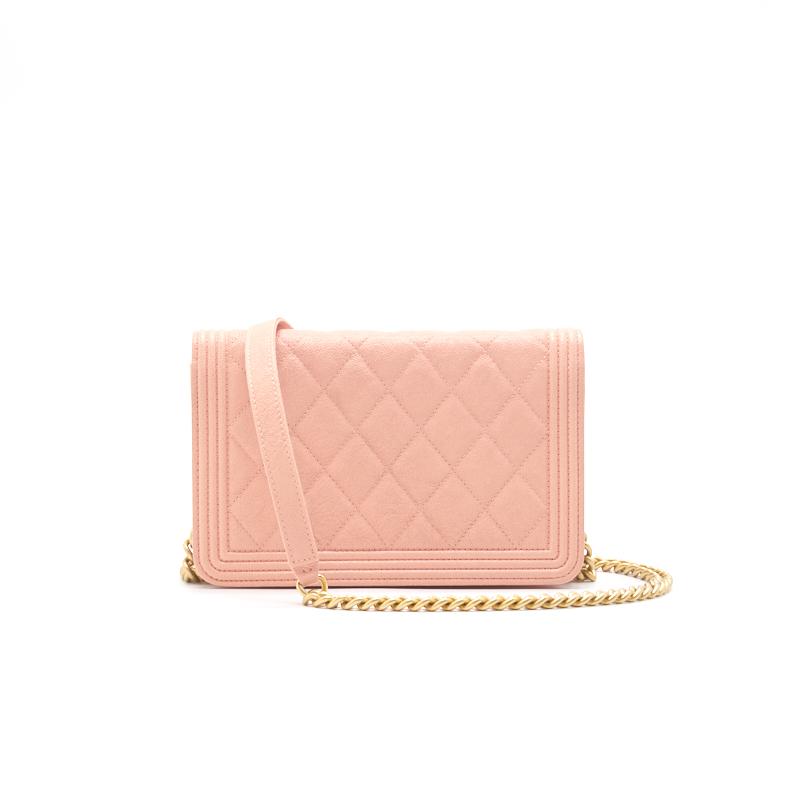 Chanel Boy Chanel Wallet on Chain cavier Pink with GHW - EMIER