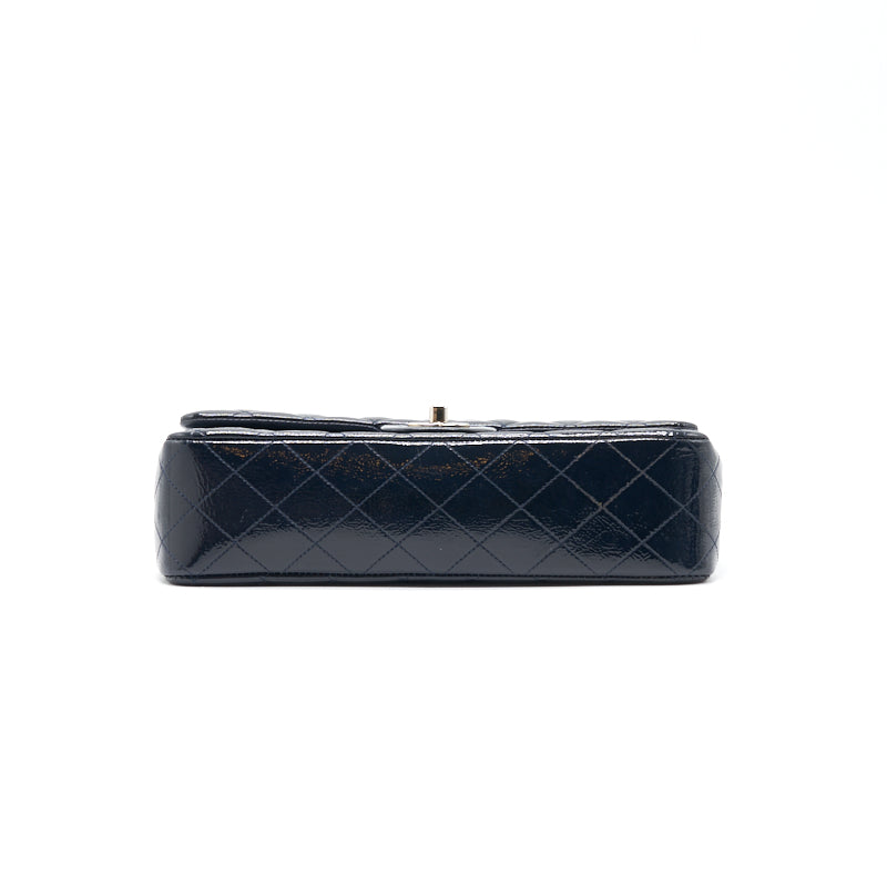 Chanel Classic Medium Double Flap Patent Leather Dark Navy with SHW