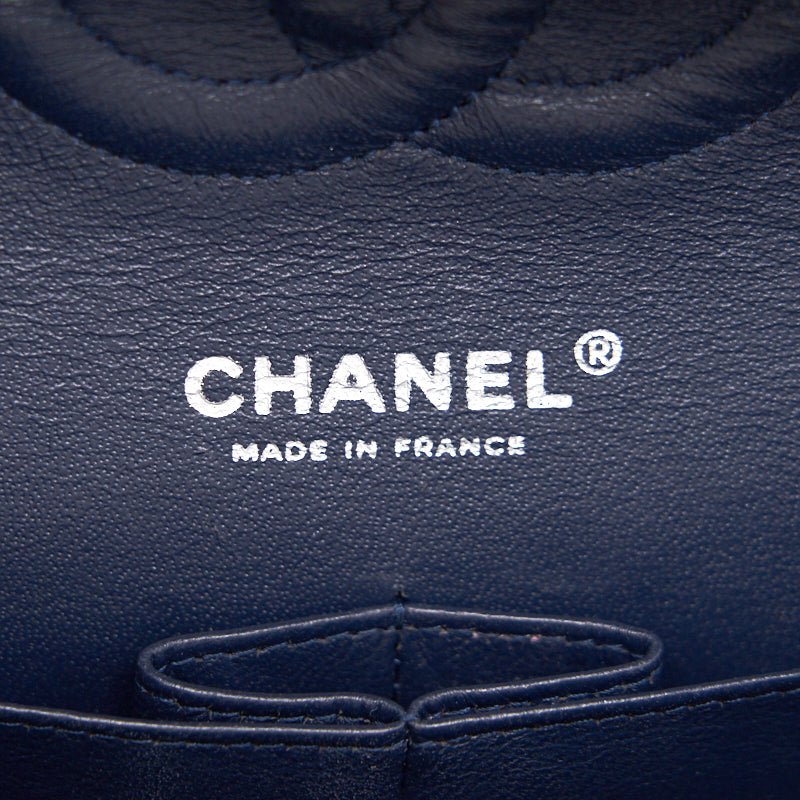 Chanel Classic Medium Double Flap Patent Leather Dark Navy with SHW