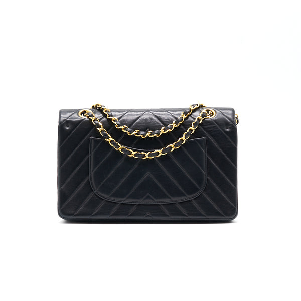 Chanel Vintage Classic Medium Double Flap Bag Black with 24K GHW