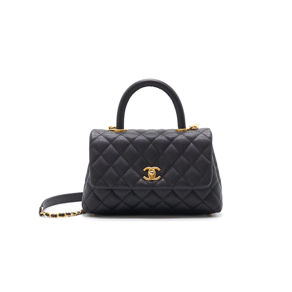 Chanel Caviar Quilted Mini Coco Handle Flap Black with GHW