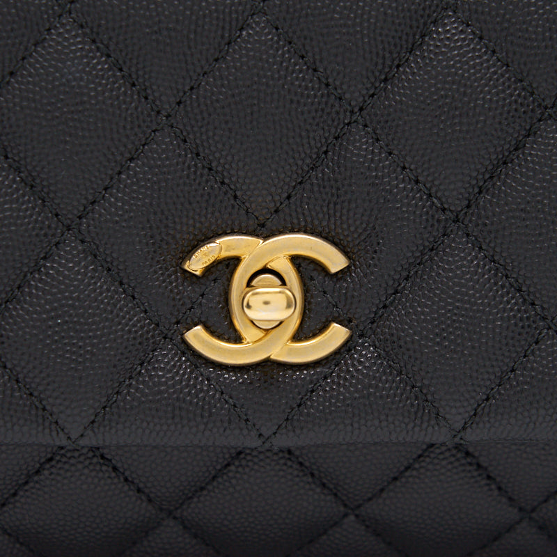 Chanel Caviar Quilted Mini Coco Handle Flap Black with GHW