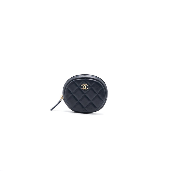 Chanel Caviar Round Coin Purse Dark Navy with LGHW