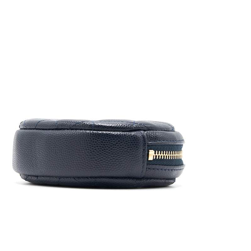 Chanel Caviar Round Coin Purse Dark Navy with LGHW