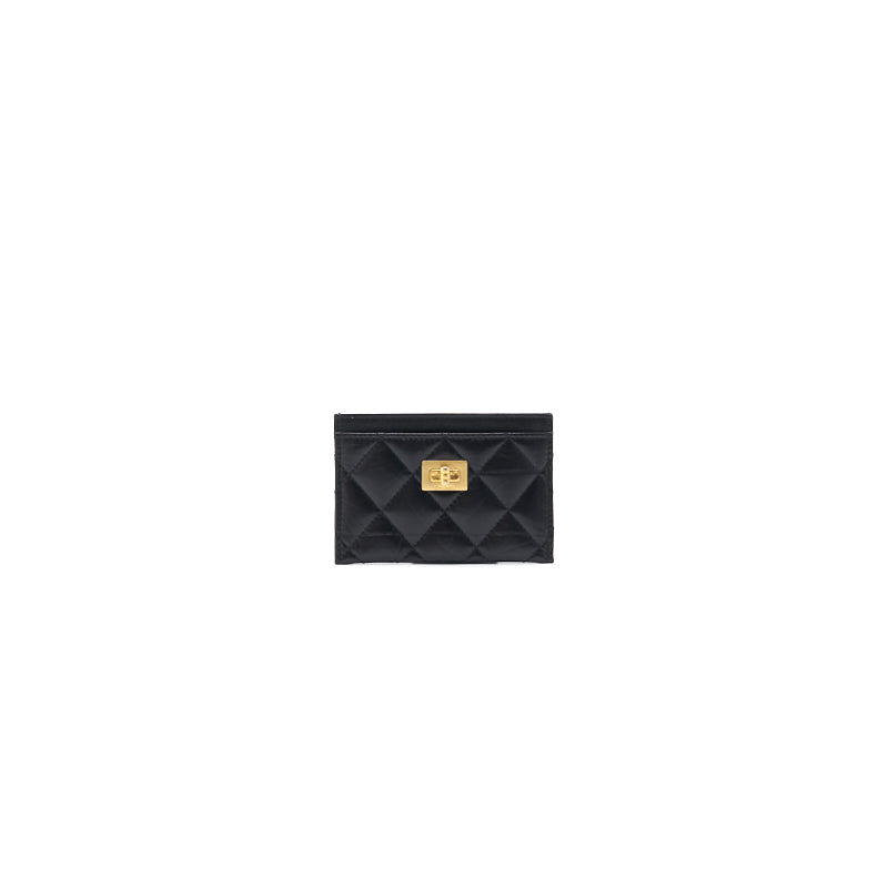 【人気/関税/送料込み】 Chanel 2.55 Card Holder Aged Calfskin Chanel Aged Calfskin Quilted Reissue Flap Card Holder Black