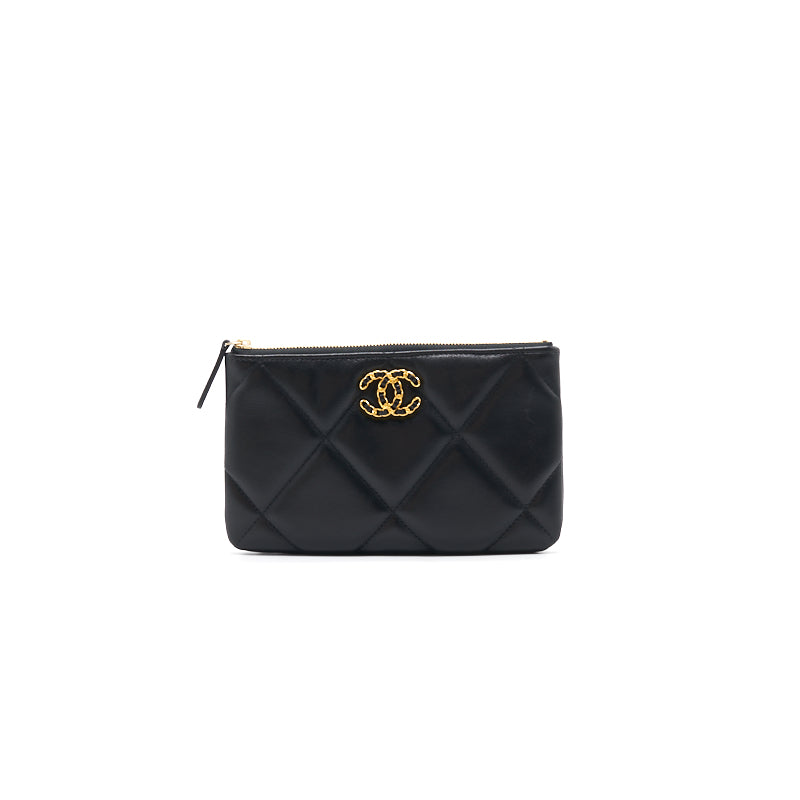 Chanel 19 Small Pouch Black GHW