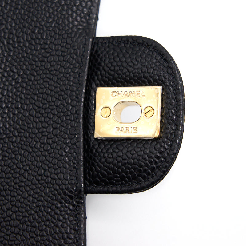 Chanel Medium 25cm Classical Double Flap Caviar Black GHW