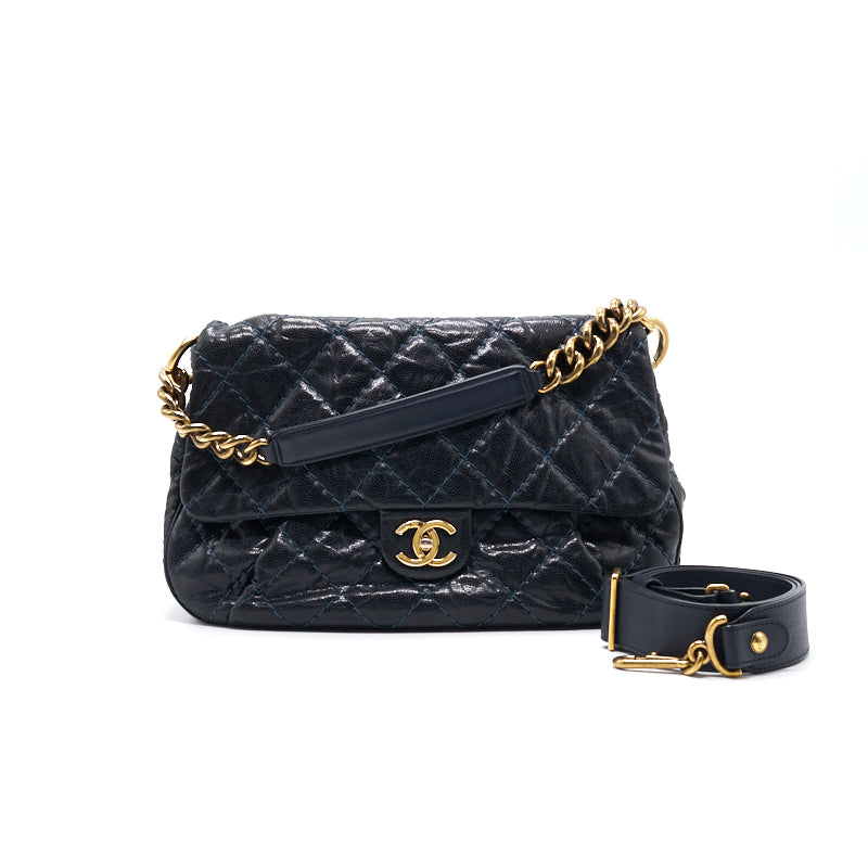 Chanel Caviar Large Flap Bag Navy with GHW