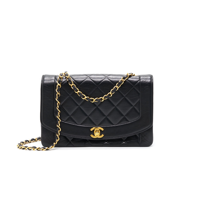 Chanel Medium Diana Bag black with 24K GHW