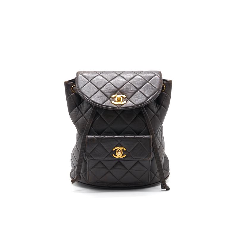 Chanel Black Lambskin Classic Backpack Small - EMIER