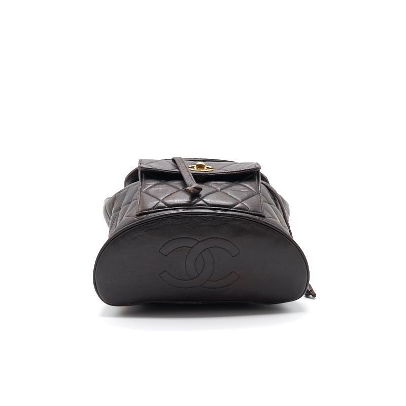 Chanel Black Lambskin Classic Backpack Small - EMIER