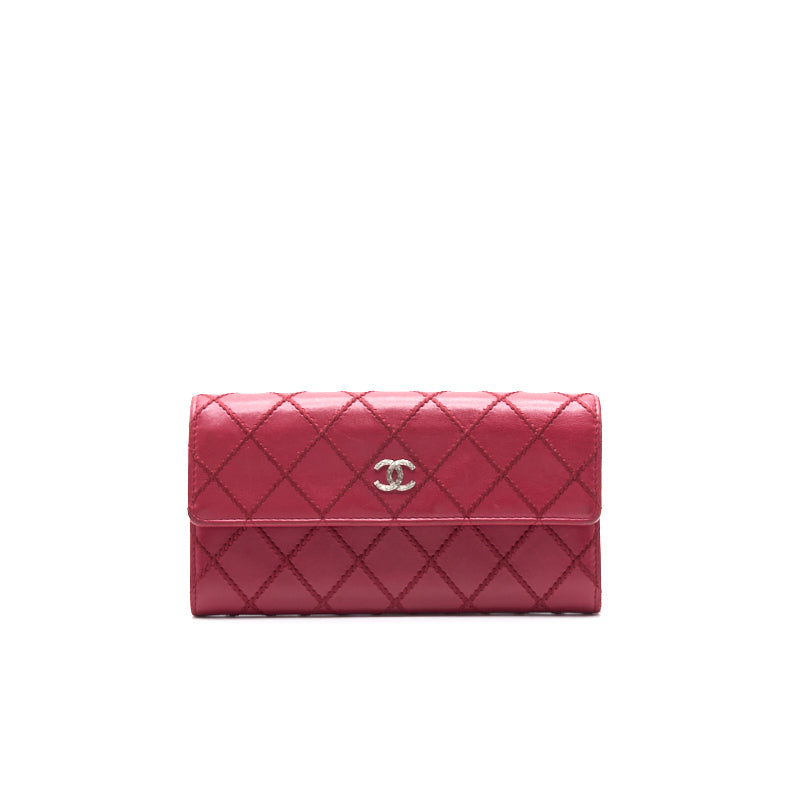 Chanel Red Quilted Leather CC Long Wallet - EMIER