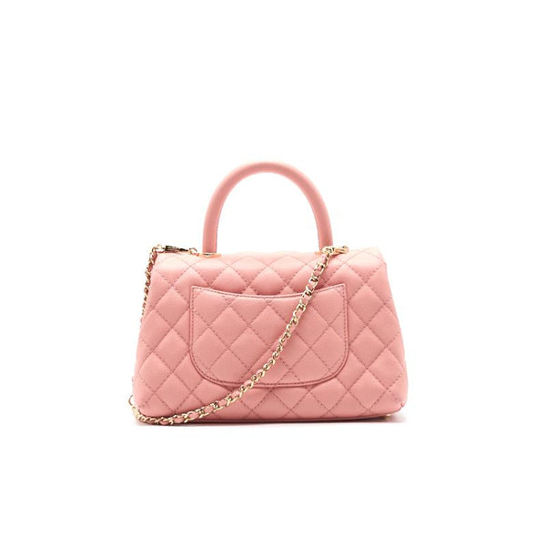 Chanel Caviar Quilted Mini Coco Handle Flap Pink - EMIER