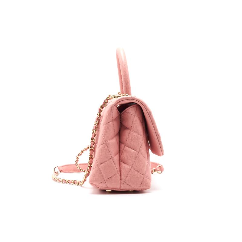 Chanel Caviar Quilted Mini Coco Handle Flap Pink - EMIER