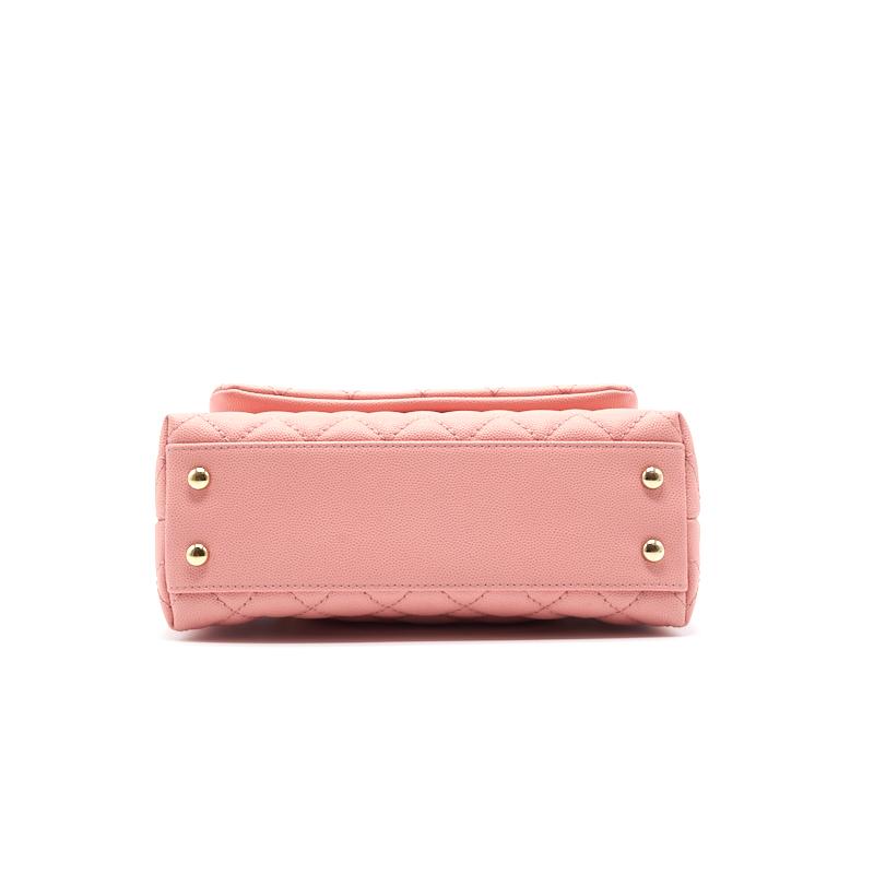 Chanel Caviar Quilted Mini Coco Handle Flap Pink - EMIER