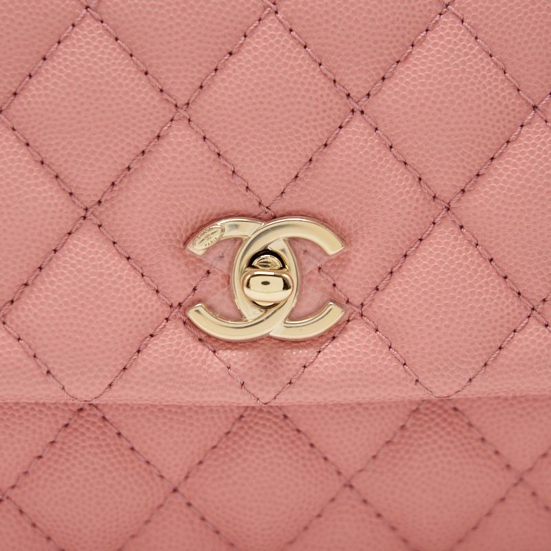 Chanel Caviar Quilted Mini Coco Handle Flap Pink - EMIER