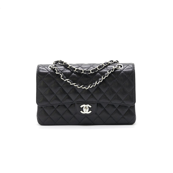 Chanel Medium 25cm Classical Double Flap Caviar Black SHW Year 2020