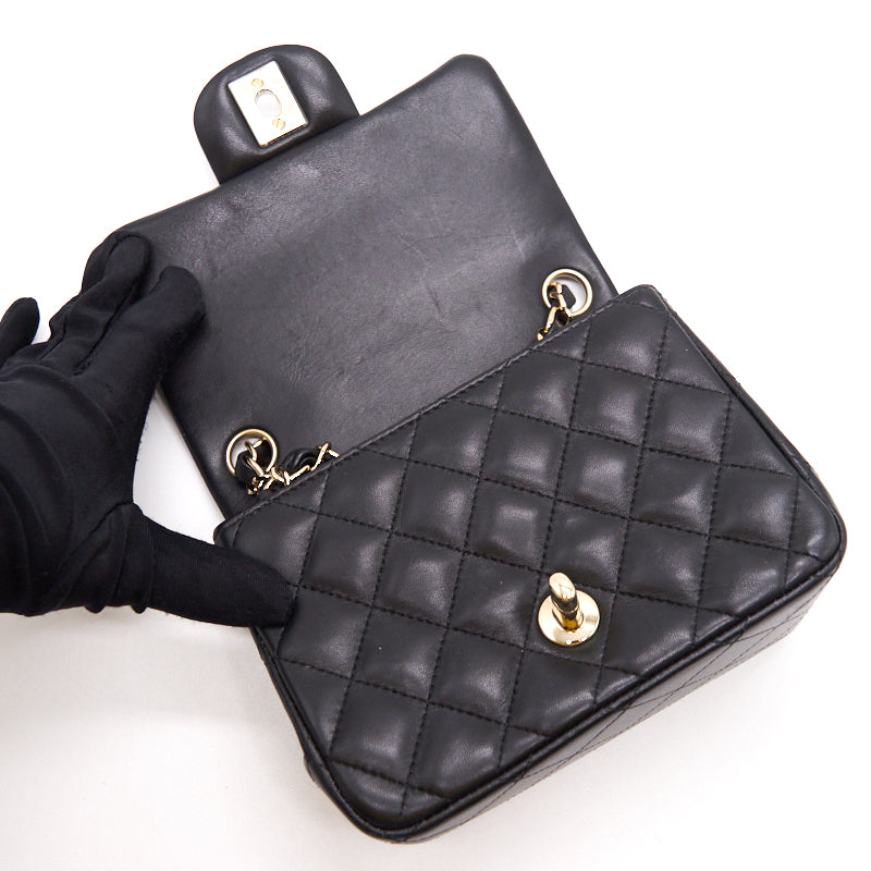 Chanel Mini Square Black Lambskin