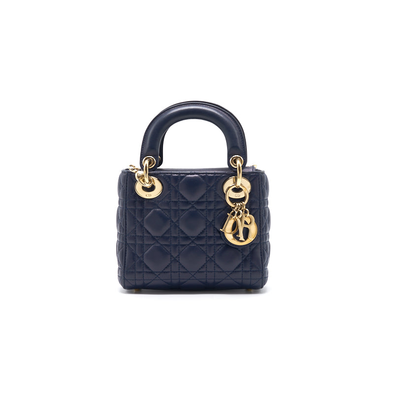 Dior Mini Lady Dior Tote Indigo