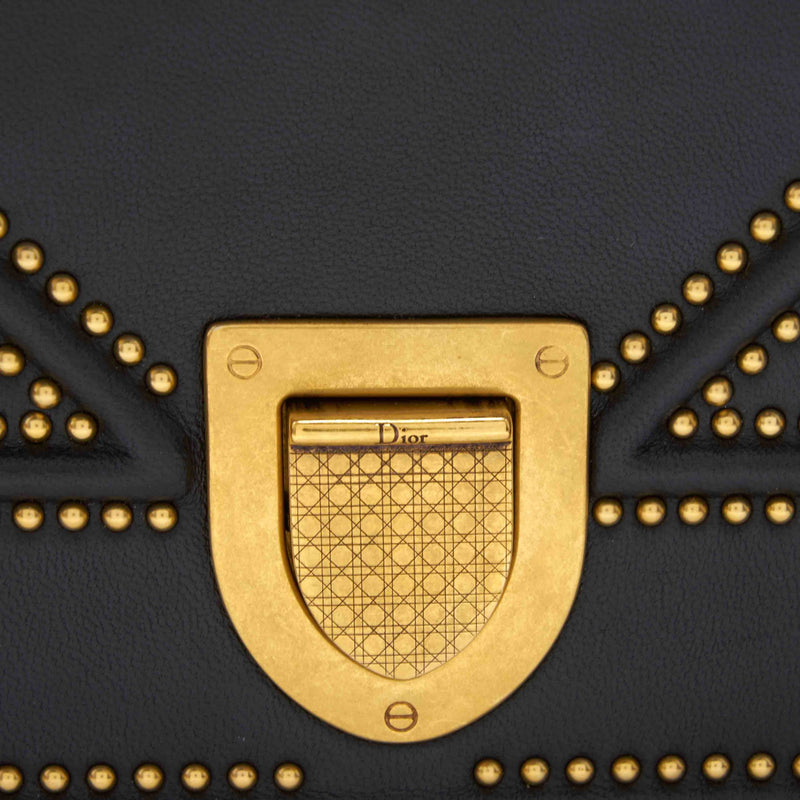 DIOR Diorama Patent Leather Clutch, Metallic Gold, Cannage Pattern