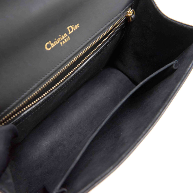 Dior Black Leather Medium Studded Diorama Shoulder Bag - EMIER