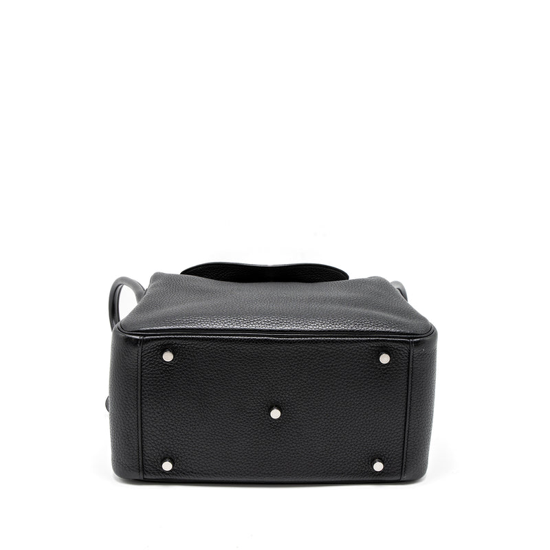Hermes Lindy 30 Clemence Black SHW Stamp Square Q