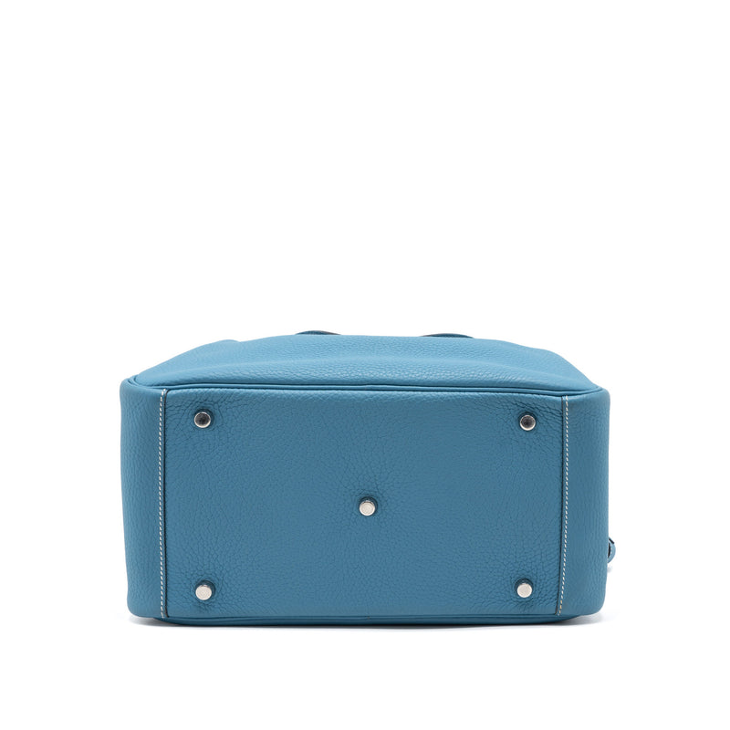 Hermes Lindy 30 Clemence Blue Jeans SHW Stamp Square R