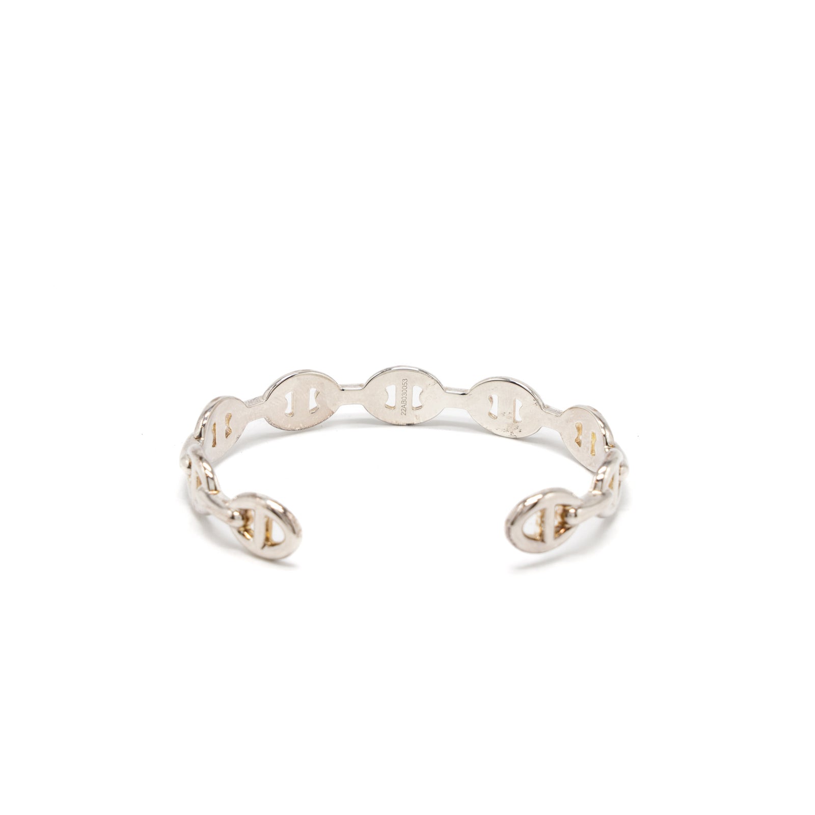 Hermes Size LG Chaine D'ancre Enchainee Bracelet, Medium Model Silver