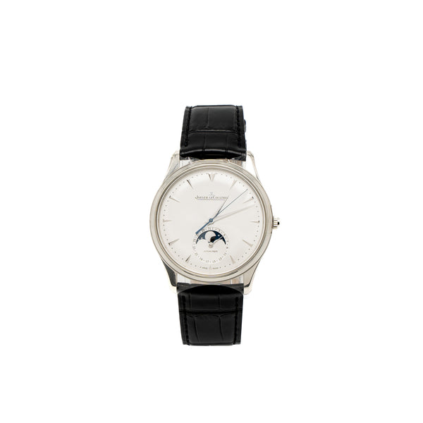 Jaeger Lecoultre Master Ultra Thin Moon Stainless Steel Alligator Strap Ref:Q1368420
