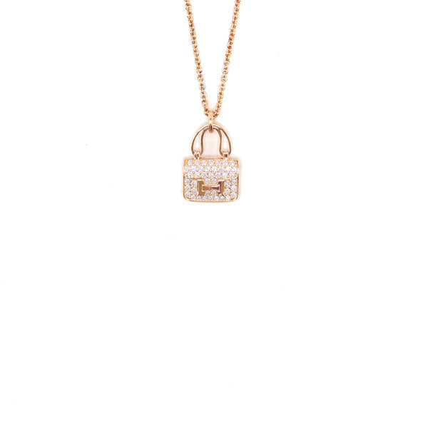 Hermes Amulette Constance Pendant Rose Gold Diamonds