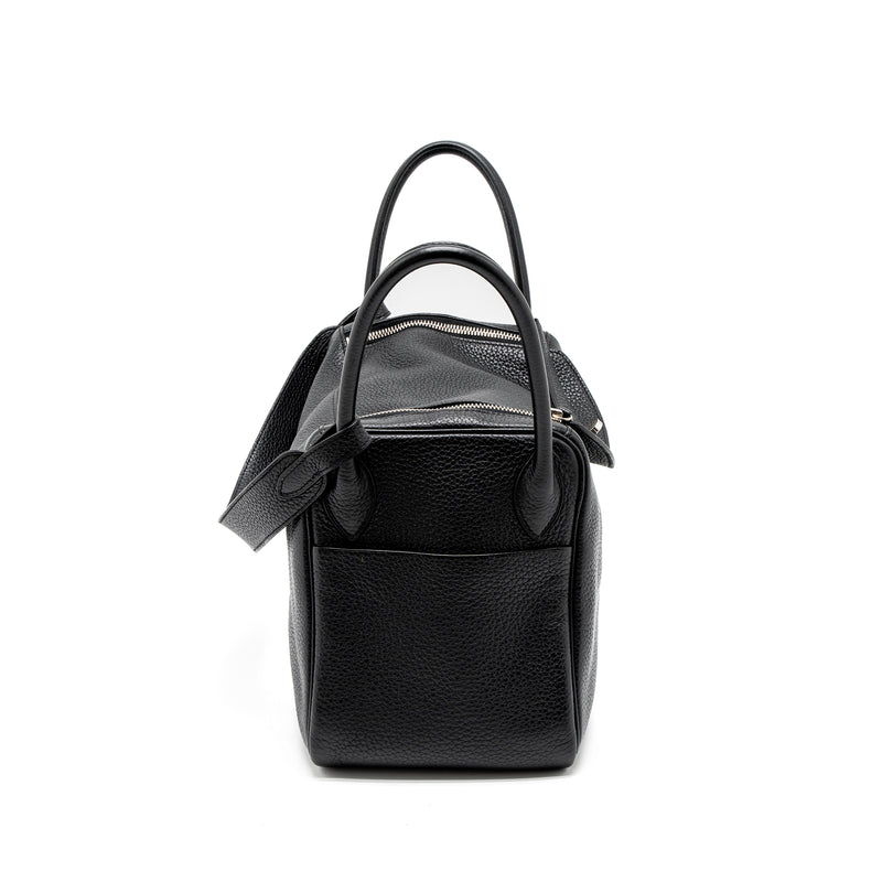 Hermes Lindy 30 Clemence Black SHW Stamp Square Q