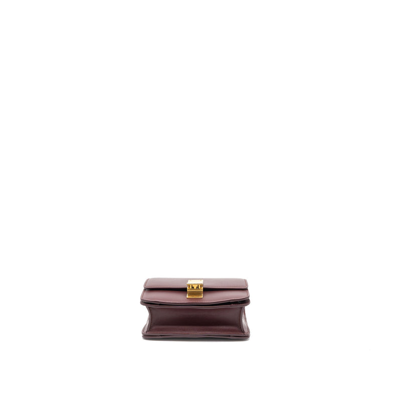 Celine Mini Box Celine Mini Box Calfskin Burgundy Brushed GHW