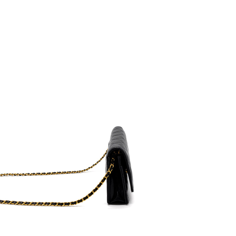 Chanel Classic Wallet on Chain Caviar Black GHW (Microchip)