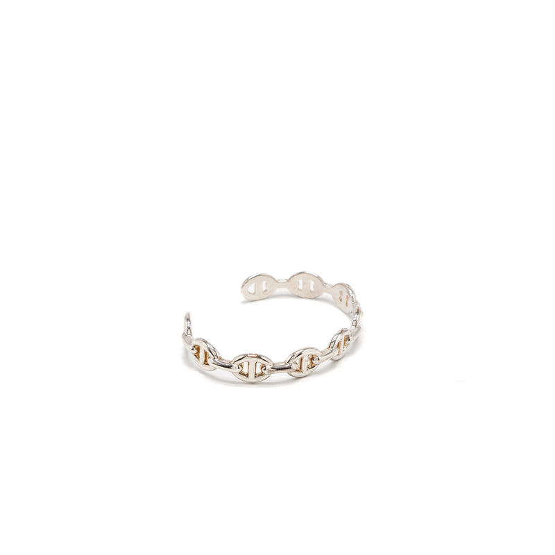 Hermes Size LG Chaine D’ancre Enchainee Bracelet, Medium Model Silver