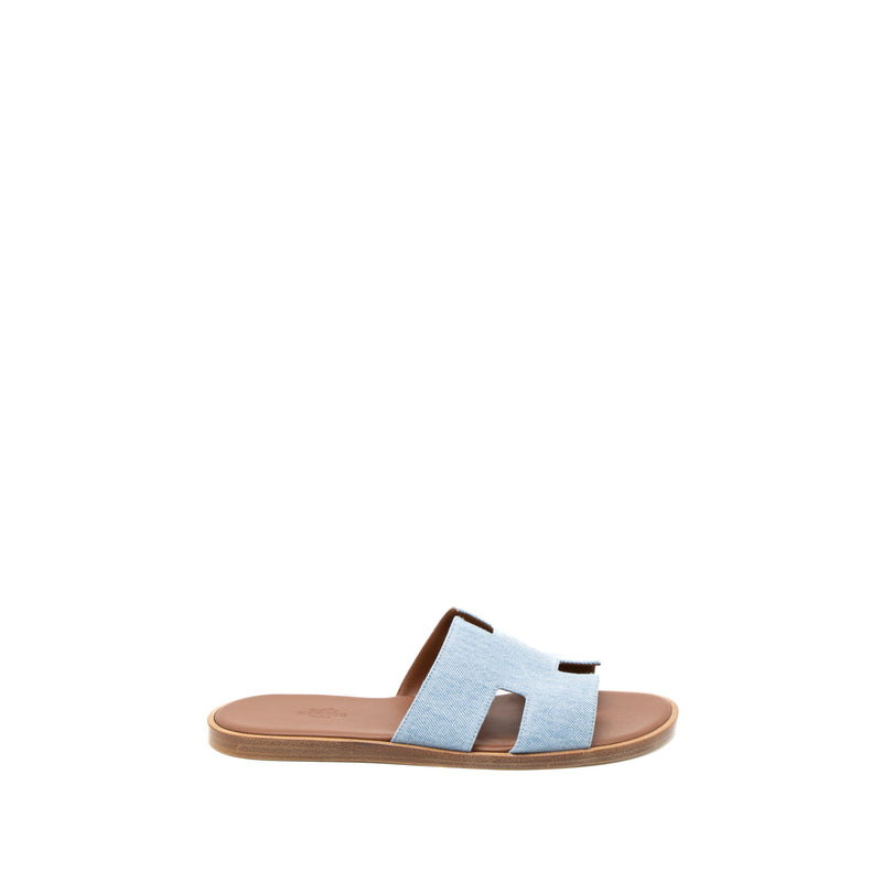 Hermes Size 42 Izmier Sandal Denim Clair