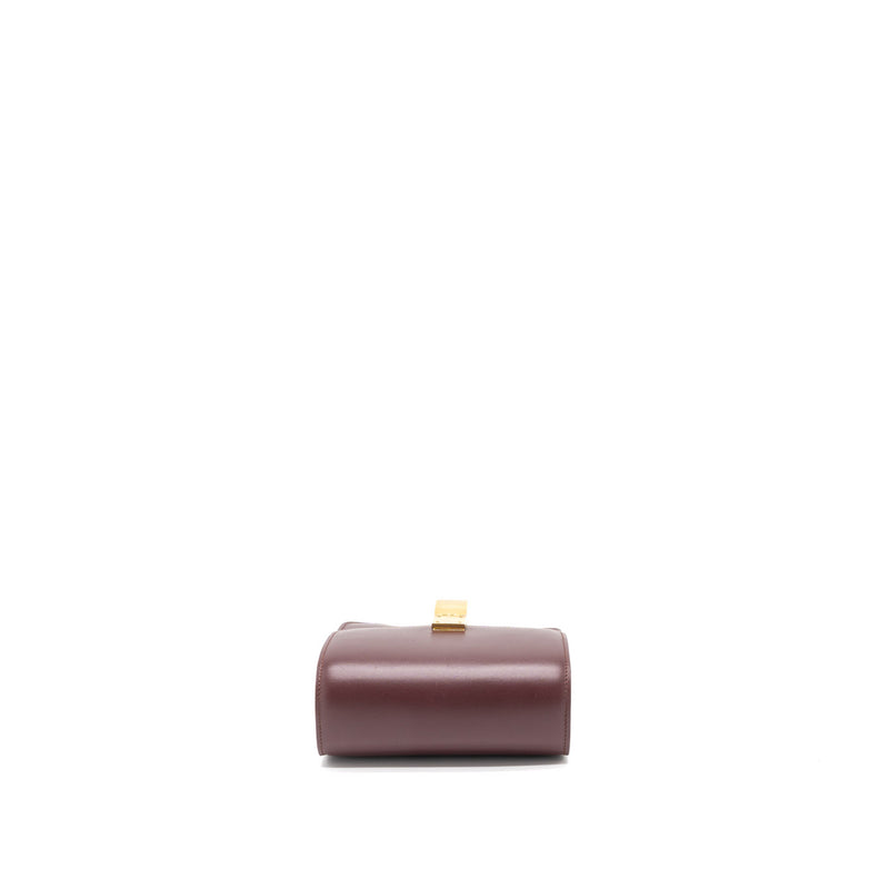 Celine Mini Box Celine Mini Box Calfskin Burgundy Brushed GHW