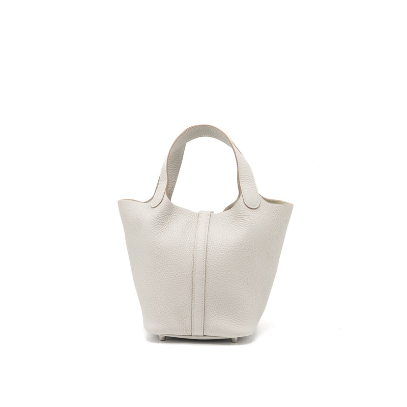 Hermes Picotin 18 Lock Bag Clemence Gris Perle SHW Stamp Z