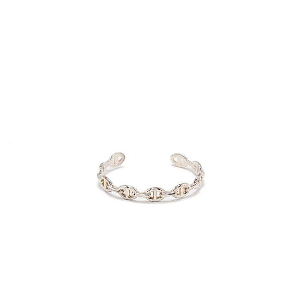 Hermes Size LG Chaine D’ancre Enchainee Bracelet, Medium Model Silver
